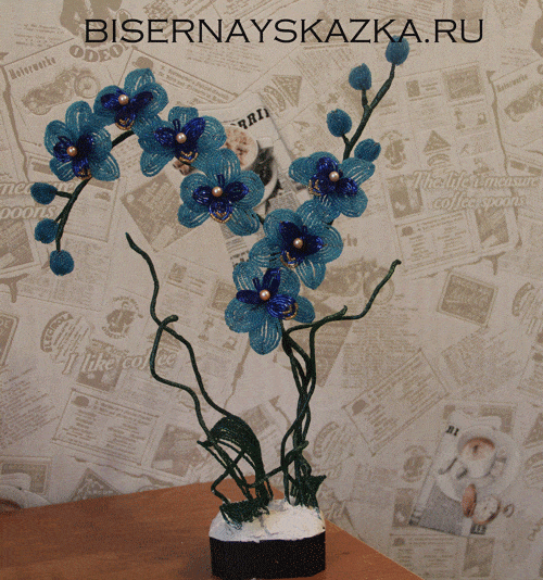 Орхидея из бисера - мастер-класс